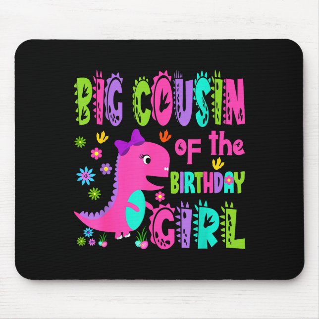 Tapis De Souris Grand cousin de la fille d'anniversaire saurus rex (Devant)
