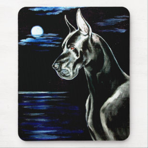 Tapis De Souris Grand Dane - Lune sombre