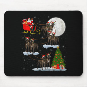 Tapis De Souris Grand Danois Chien Père Noël Traîneau Volant Drôle