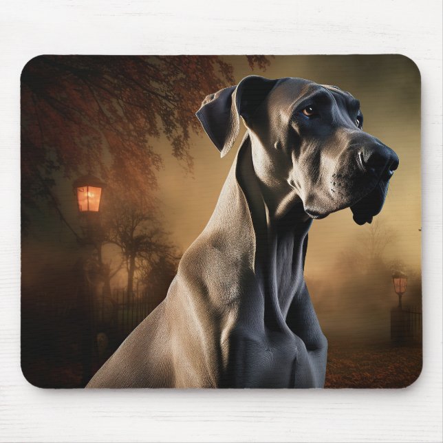 Tapis De Souris Grand Danois Halloween Épouvantable (Devant)