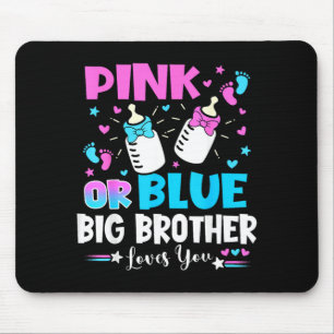 Tapis De Souris Grand frère aime bébé révélation du sexe Rose ou B