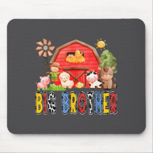 Tapis De Souris Grand frère ferme rouge vache garçon d'anniversair