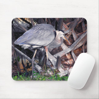 Tapis De Souris Grand héron bleu et palmier