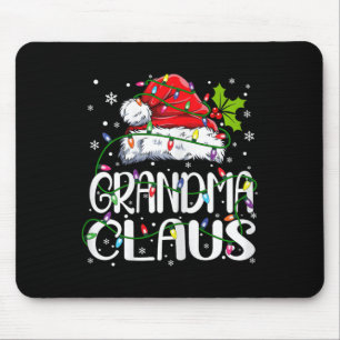 Tapis De Souris Grand-mère Claus Feux de Noël Pyjama Match de fami