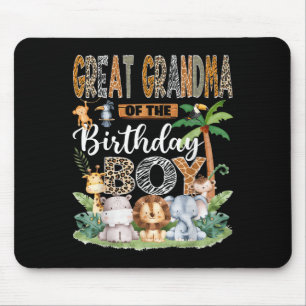 Tapis De Souris Grand-Mère De L'Anniversaire Garçon Jungle Safari