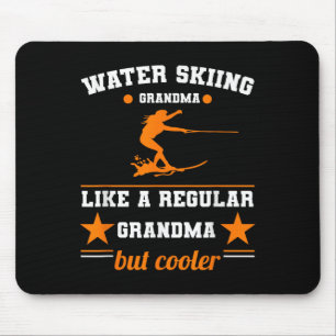 Tapis De Souris Grand-mère de ski nautique Femmes Amoureux de vagu
