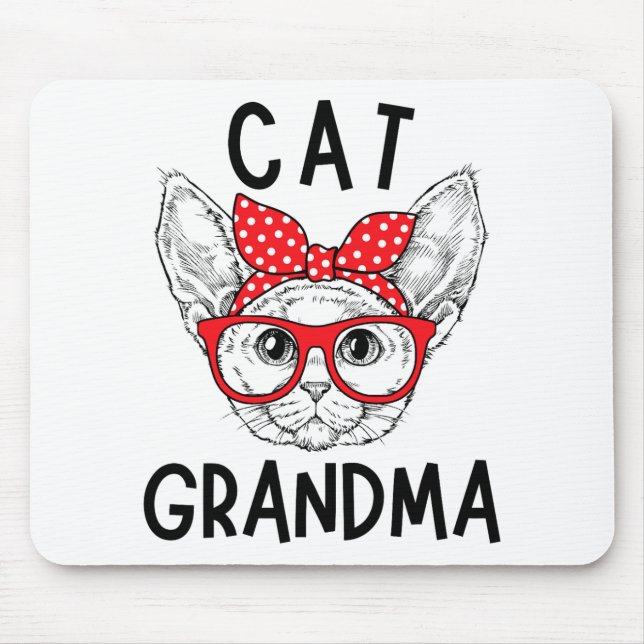 Tapis De Souris Grand-mère Devon Rex Amoureux de les chats Chat Na (Devant)