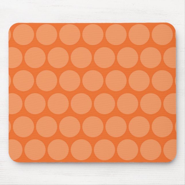 Tapis De Souris Grand motif de pois orange géant Girly de pêche (Devant)