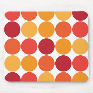 Tapis De Souris Grand motif orange rouge audacieux de cercles de