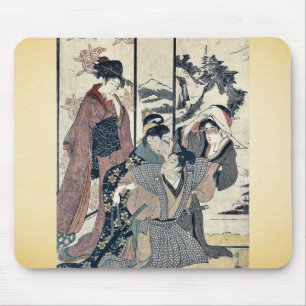 Tapis De Souris Grand nettoyage de maison par Kitagawa, Utamaro