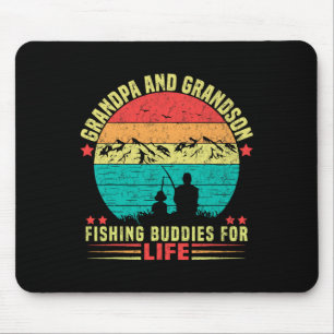 Tapis De Souris Grand-Père Et Grand-Fils Épouses De Pêche À Vie 1