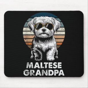 Tapis De Souris Grand-père maltais rétro cool drôle propriétaire d