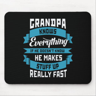 Tapis De Souris Grand-père sait tout drôle Père &# s Jour Cos