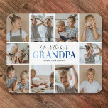 Tapis De Souris Grand-Père Ta Meilleure Photo<br><div class="desc">Mousepad grand-père personnalisé avec un arrière - plan blanc clair qui peut être changé à n'importe quelle couleur,  10 photos du petit-fils/petite-fille,  le dicton "votre meilleur grand-père",  et les noms des enfants.</div>