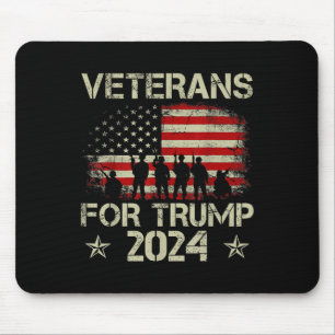 Tapis De Souris Grand-père vétérans pour Trump 2024 drapeau améric
