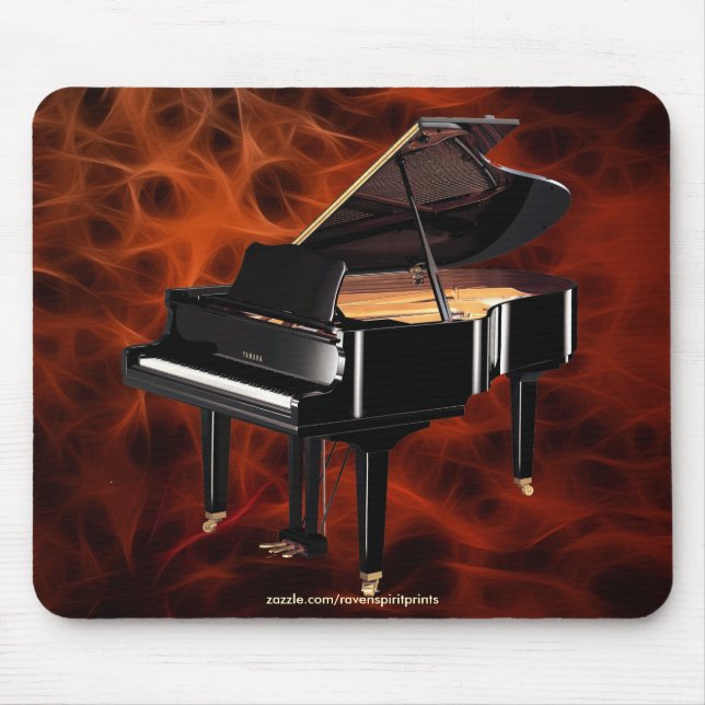 Tapis De Souris Grand Piano Music-amoureux du design Red Fractal (Devant)