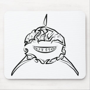 Tapis De Souris Grand requin blanc de la tribu noire et blanche