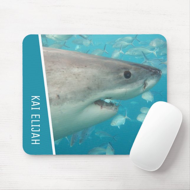 Tapis De Souris Grand requin blanc et poisson thème de l'océan (Avec souris)
