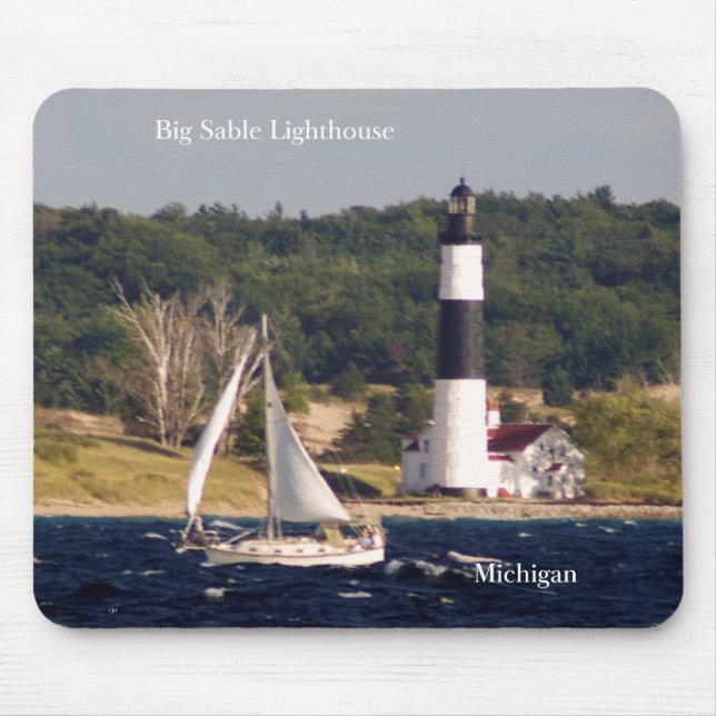 Tapis De Souris Grand Sable Lighthouse & Boat mousepad (Devant)