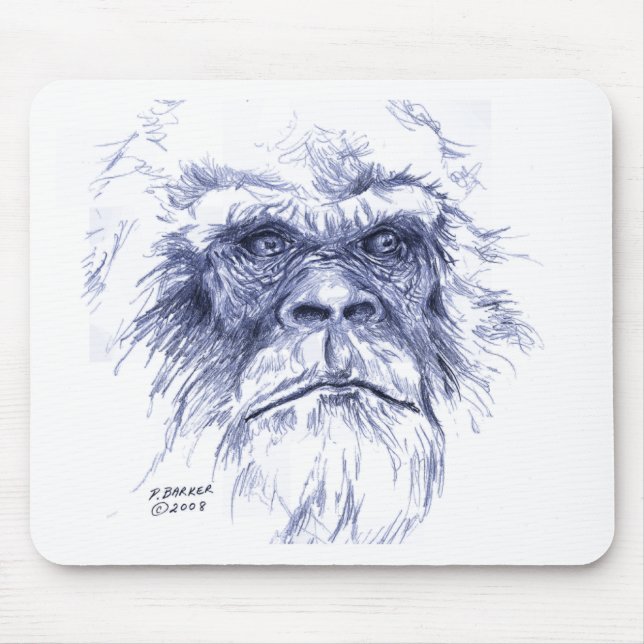 Tapis De Souris Grand Sasquatch bleu (Devant)