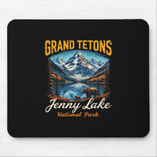 Tapis De Souris Grand Tetons Voyage Vacances Rétro Parc National J