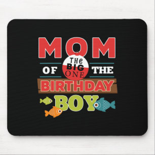 Tapis De Souris Grand Thème de pêche Maman du garçon d'anniversair