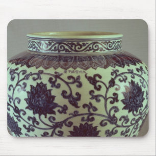 Tapis De Souris Grand vase bleu et blanc à Ming