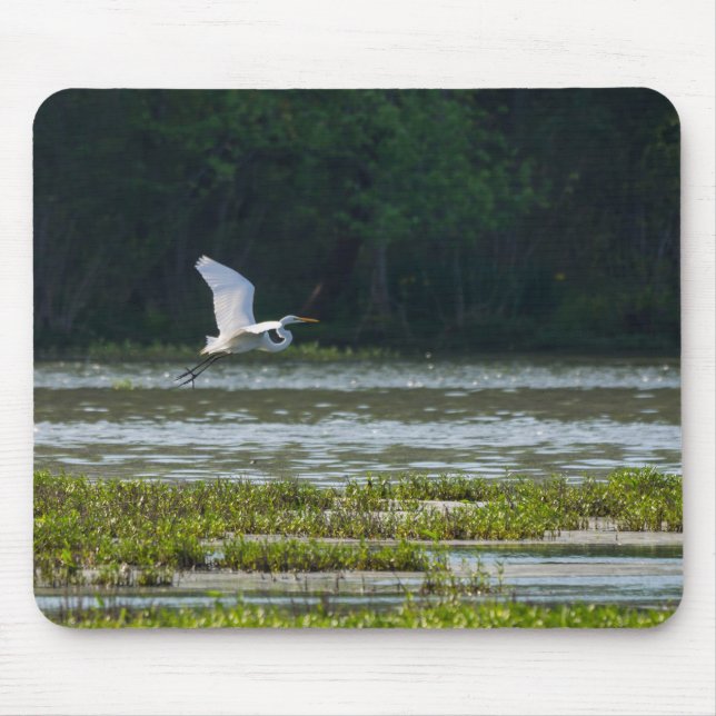 Tapis De Souris Grand vol d'aigrettes blanches (Devant)