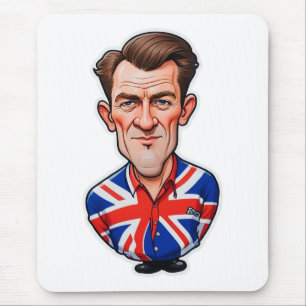 Tapis De Souris Grande-Bretagne Homme Caricature Avec Drapeau Unio