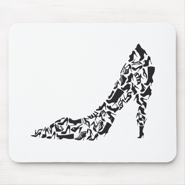 Tapis De Souris grande chaussure avec différentes silhouettes de (Devant)
