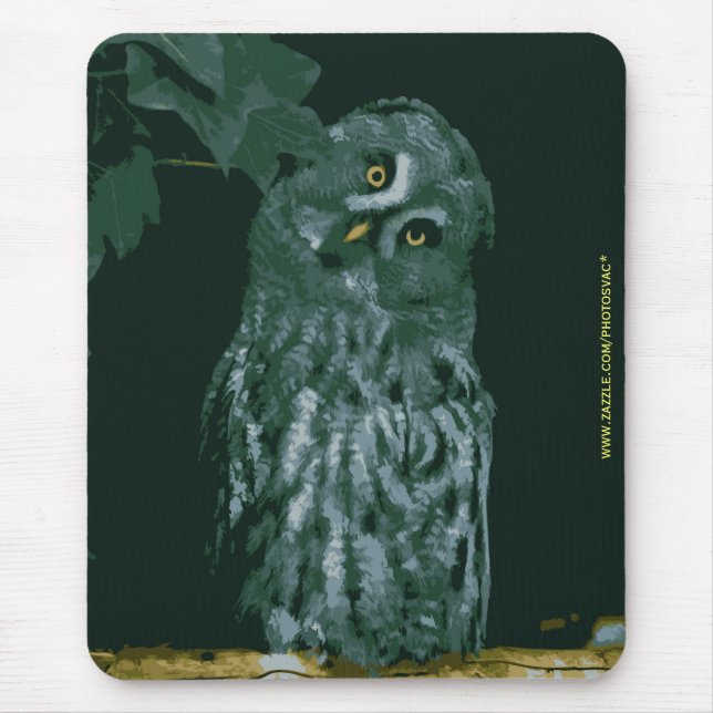 Tapis De Souris Grande Chouette grise (Devant)