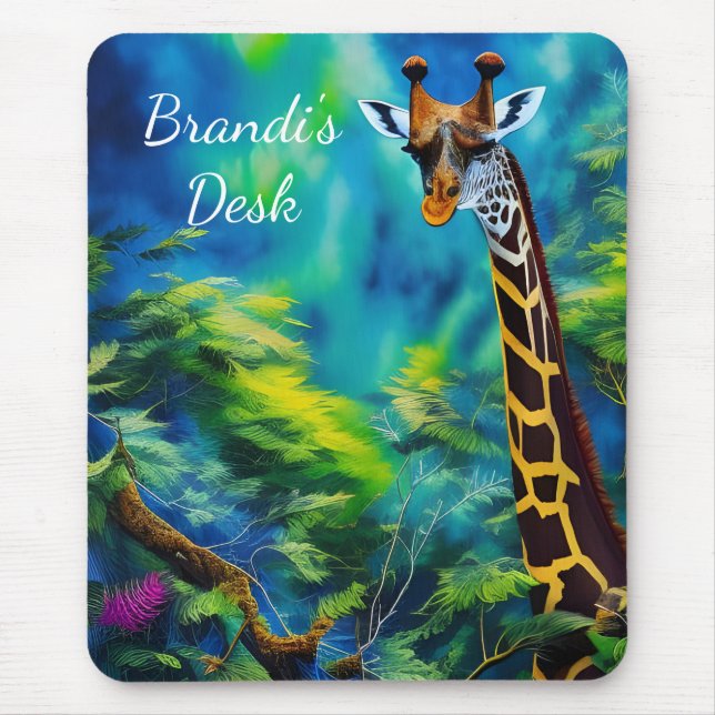 Tapis De Souris Grande Giraffe dans les arbres (Devant)