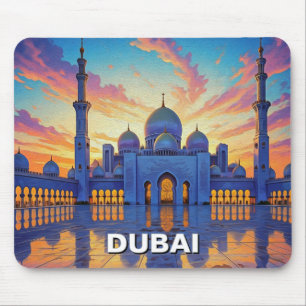 Tapis De Souris Grande Mosquée de Dubaï UAE Coucher de soleil
