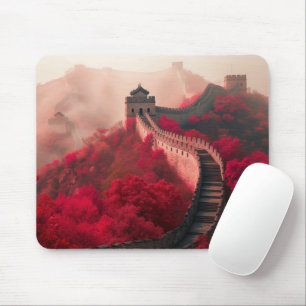 Tapis De Souris Grande Muraille de Chine en automne - Rouge Pittor