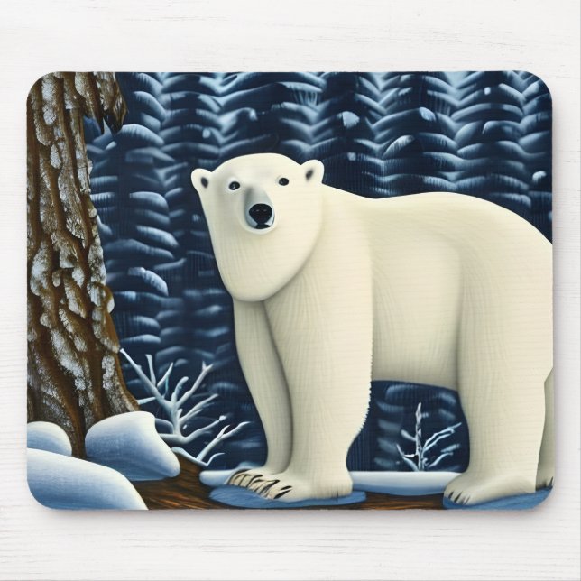 Tapis De Souris Grande Ours Blanc Du Nord (Devant)