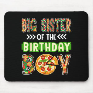 Tapis De Souris Grande sœur du garçon amateur de pizza pour son an