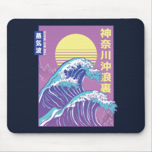 Tapis De Souris Grande vague Vaporwave Kanagawa