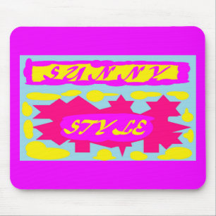 Tapis De Souris Grandes couleurs chaudes rose ciel bleu citron