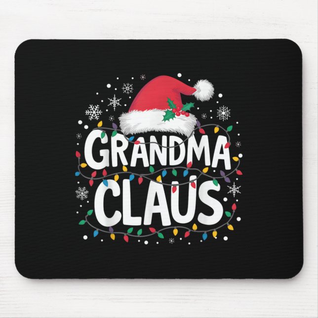 Tapis De Souris Grandma Claus illuminations de Noël Père Noël Fami (Devant)