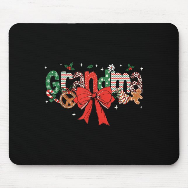 Tapis De Souris Grandma Coquette Bow Christmas Merry Xmas Family M (Devant)