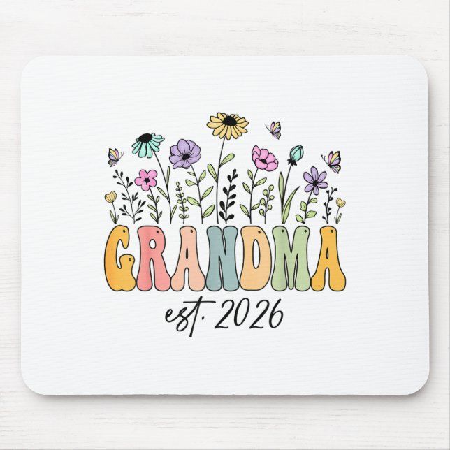 Tapis De Souris Grandma Est. 2026 Wildflower Promoted To Grandma  (Devant)
