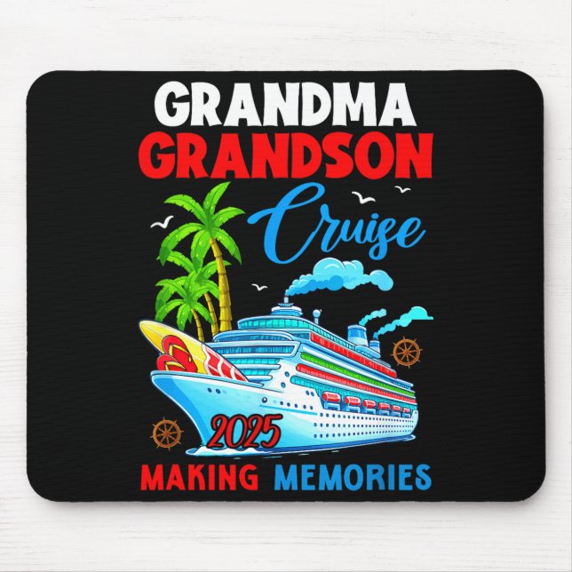 Tapis De Souris Grandma Grandson Cruise 2025 Memories Christmas Fa (Devant)