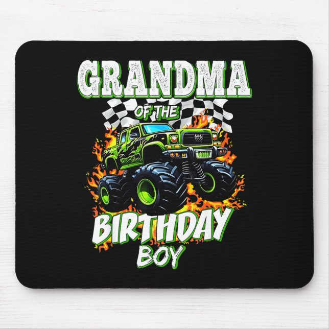 Tapis De Souris Grandma Of The Birthday Boy Monster Truck Birthday (Devant)