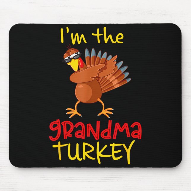 Tapis De Souris Grandma Turkey Matching Family Group Thanksgiving  (Devant)