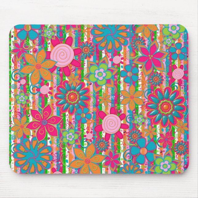 Tapis De Souris Grandmas Fleurs Jardin Mousepad (Devant)