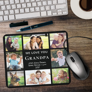 Tapis De Souris Grandpa Love You Photo Collage Noir