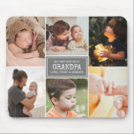 Tapis De Souris Grandpa Photo Collage Gris et Blanc dire<br><div class="desc">Un collage photo moderne et audacieux pour grand-père avec le dicton, vous êtes le meilleur grand-père, et les petits-enfants noms dans un facile à customiser modèle sur un arrière - plan gris avec une bordure blanche. Ajoutez vos six photos préférées aux modèles de collage photo pour créer un cadeau personnalisé...</div>