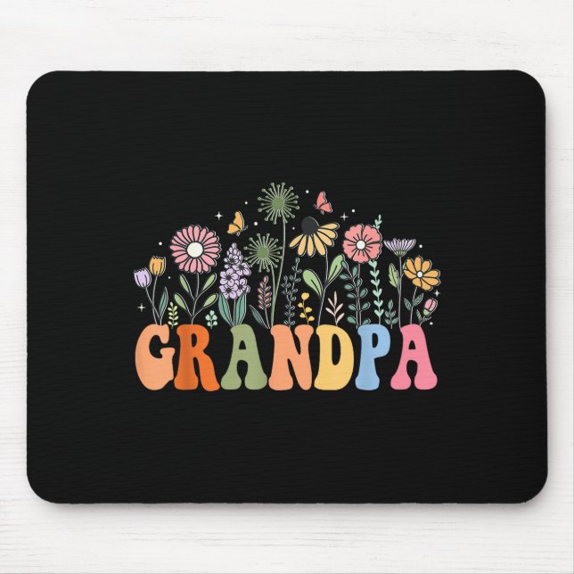 Tapis De Souris Grandpa Wildflower Floral Birthday Baby Shower New (Devant)