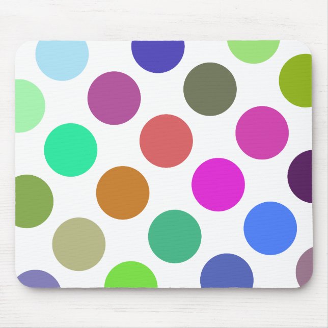 Tapis De Souris Grands Points Roses Et Bleus (Devant)