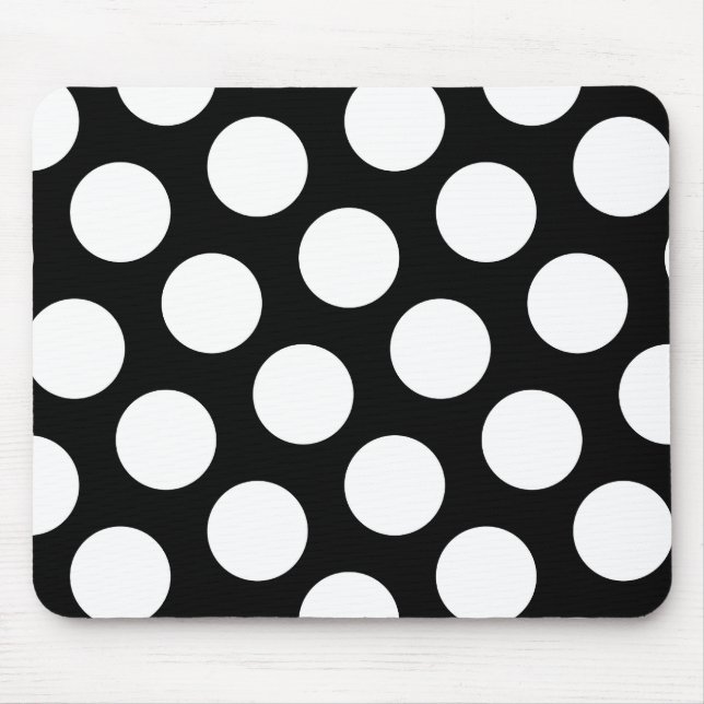 Tapis De Souris Grands pois noirs et blancs (Devant)